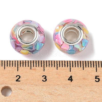 Transparent Resin Rondelle European Beads RESI-S023-27-1