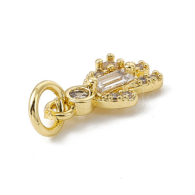 Brass Micro Pave Cubic Zirconia Charms ZIRC-F132-08G-1