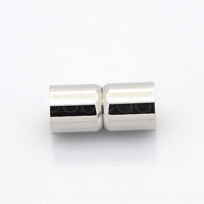 Tarnish Resistant Column 304 Stainless Steel Magnetic Clasps with Glue-in Ends STAS-N041-03-1