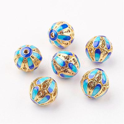 Brass Enamel Beads KK-P091-03-1