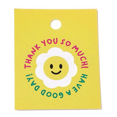 Rectangle Paper Smiling Face Print Gift Tags CDIS-F006-01-1