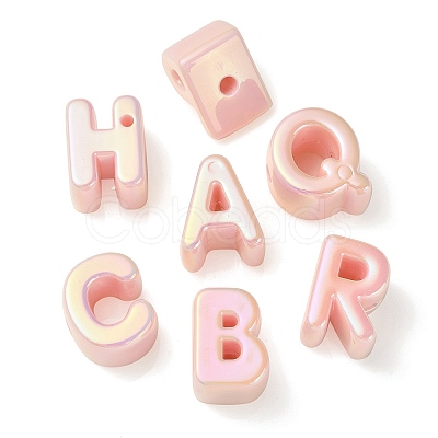 UV Plating Rainbow Iridescent Acrylic Beads OACR-C012-01E-1-1