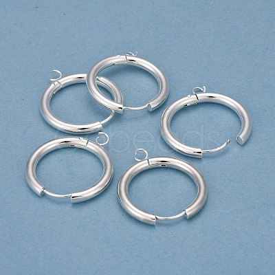 201 Stainless Steel Huggie Hoop Earring Findings STAS-P283-01K-S-1
