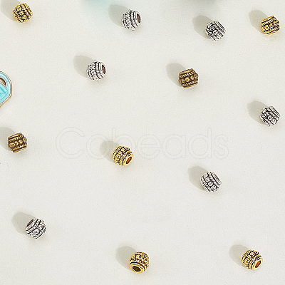 180Pcs 3 Styles Tibetan Alloy Beads TIBE-PA0001-01-1