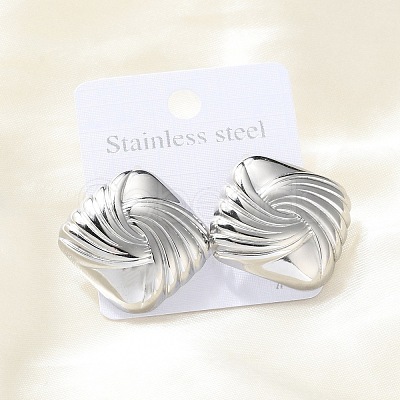 304 Stainless Steel Stud Earrings for Women EJEW-K306-01P-1