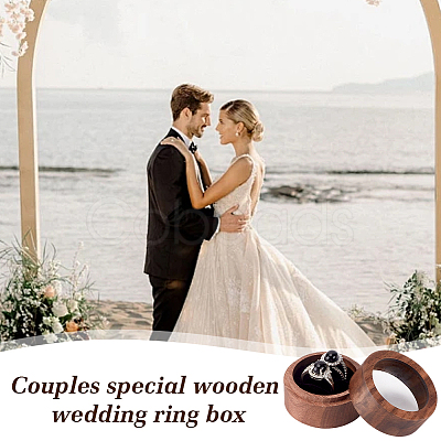 2-Slot Round Wood Ring Storage Boxes CON-HY0001-05C-1