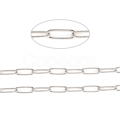 Tarnish Resistant 304 Stainless Steel Paperclip Chains CHS-F010-01E-P-1