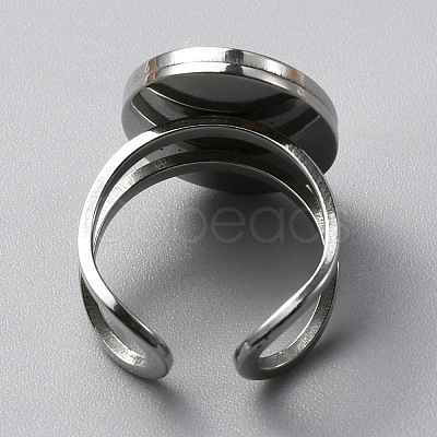 304 Stainless Steel Cuff Ring Components FIND-WH0129-73P-1
