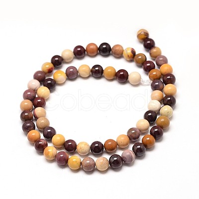 Natural Mookaite Round Bead Strands G-P072-34-4mm-1