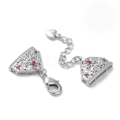 Brass Micro Pave Cubic Zirconia Chain Extender with Glass KK-G474-10P-02-1
