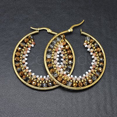 304 Stainless Steel Hoop Earrings X-EJEW-O090-F05-1