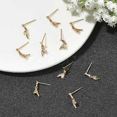 SHEGRACE Brass Micro Pave Cubic Zirconia Stud Earrings XGRQ4N987-713G-1