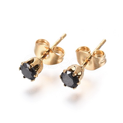 304 Stainless Steel Stud Earrings EJEW-I229-02G-B-1