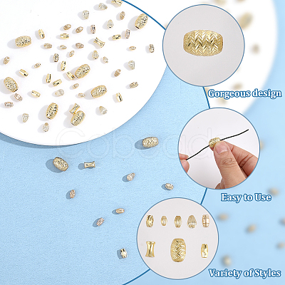80Pcs 8 Styles Brass Beads KK-BBC0022-35-1