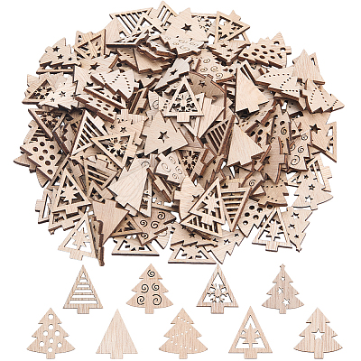 4Sets Wood Pendant Decorations WOOD-SC0001-90A-1
