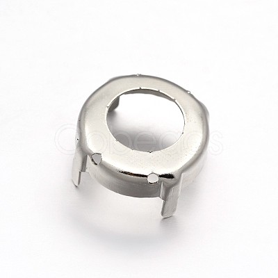 Flat Round Brass Sew on Prong Settings KK-N0084-A13-14mm-1