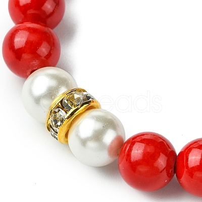 Valentine's Day Natural Dyed Mashan Jade Beaded Stretch Bracelets for Women X1-BJEW-TA00575-1
