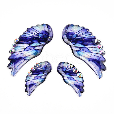 Epoxy Resin Wing Pendants FIND-N005-64A-1