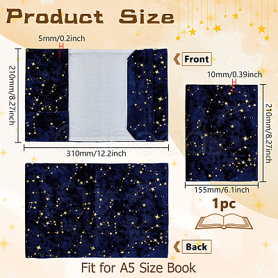 Polyester Book Covers AJEW-WH0696-018A-1