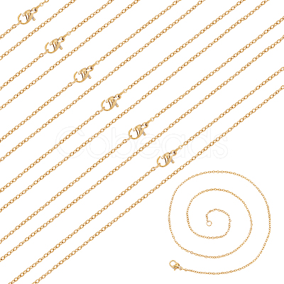 20Pcs Ion Plating(IP) 304 Stainless Steel Cable Chains Necklaces Set for Men Women NJEW-NB0001-06-1
