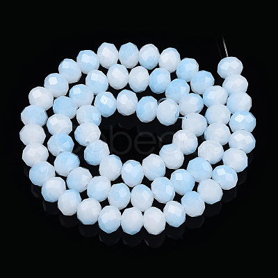 Two-Tone Imitation Jade Glass Beads Strands GLAA-T033-01C-06-1
