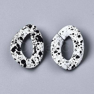 Spray Painted CCB Plastic Linking Rings CCB-Q091-018A-1