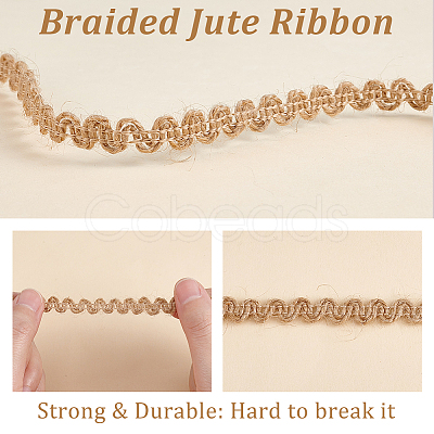 Braided Jute Ribbon OCOR-WH0079-21B-1