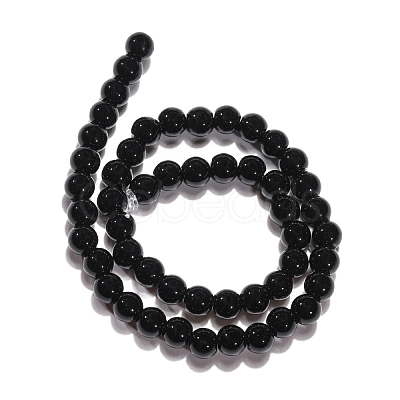 Synthetic Black Stone Beads Strands G-G088-4mm-1