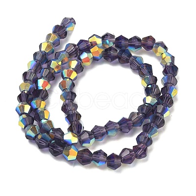 Electroplate Transparent Glass Beads Strands EGLA-K015-18P-1