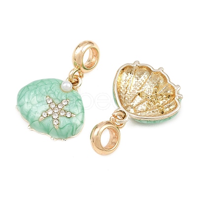 Alloy Enamel European Dangle Charms AL-CBAC2D3-04G-02-1