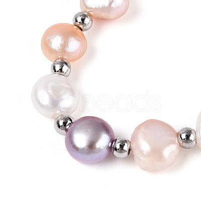 Adjustable Pearl and Brass Beaded Slider Bracelets BJEW-T022-15A-1
