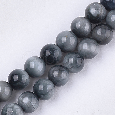 Natural Hawk's Eye Beads Strands X-G-S333-6mm-027-1