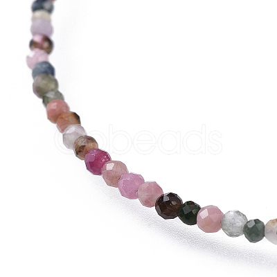 Natural Multicolor Tourmaline Bead Bracelets X-BJEW-JB04555-06-1