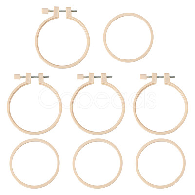 Plastic Imitation Bamboo Cross Stitch Embroidery Hoops TOOL-TADJ0001-03A-1
