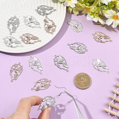 15Pcs 3 Colors 304 Stainless Steel Connector Charms STAS-YW0011-28-1