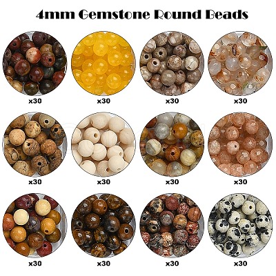 DIY Natural Gemstone Round Beads Stretch Bracelets Making Kits DIY-YW0011-52-1