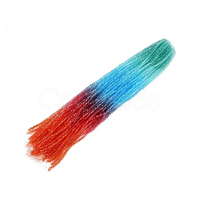 Gradient Color Baking Painted Glass Bead Strands DGLA-A039-T6mm-A017-1