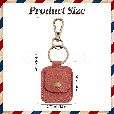 Rectangle PU Leather Ring Holder Pendant Decoration AJEW-WH20054-027D-1