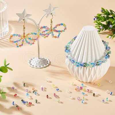 2Bags 200Pcs Transparent Glass Beads GLAA-TA0003-44G-1