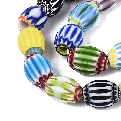 Handmade Millefiori Glass Barrel Beads LA-N002-05-1
