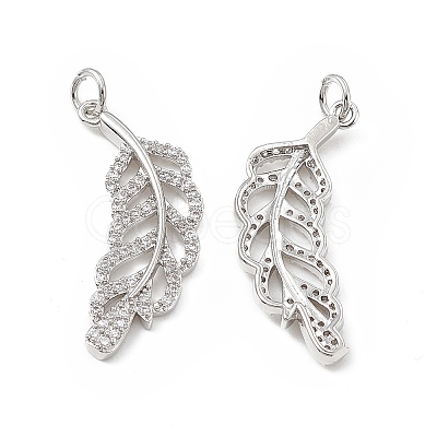 Brass Micro Pave Cubic Zirconia Pendants KK-E068-VB275-1