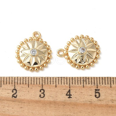 Brass Micro Pave Clear Cubic Zirconia Pendants KK-Q031-38G-1