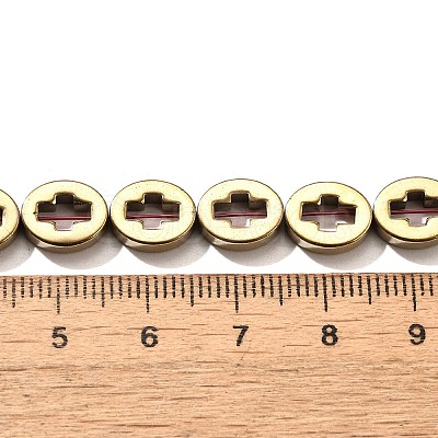Electroplated Synthetic Non-magnetic Hematite Beads Strands G-L613-Z01-02F-1