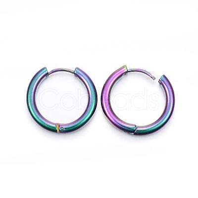 Ion Plating(IP) 304 Stainless Steel Huggie Hoop Earrings EJEW-F111-20mm-Y-1