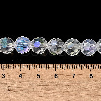 Electroplate Transparent Glass Beads Strands X-EGLA-A035-T10mm-L19-1