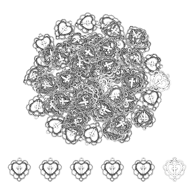 80Pcs Tibetan Style Alloy Pendants TIBE-UN0015-95-1