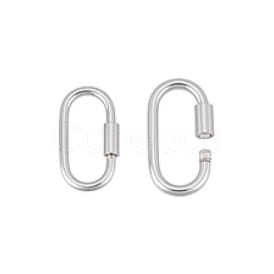 2Pcs 2 Styles 925 Sterling Silver Locking Carabiner Clasps STER-PH0003-92-1