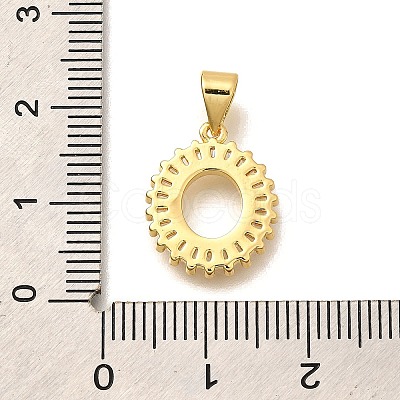 Rack Plating Brass Micro Pave Cubic Zirconia Pendants KK-L226-100G-O-1
