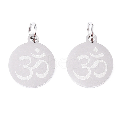 Non-Tarnish Chakra 201 Stainless Steel Charms STAS-T049-T680-1-1