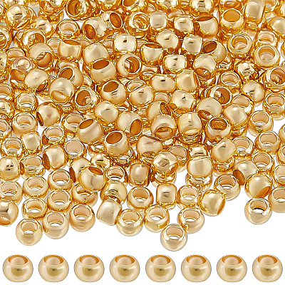 300Pcs 4 Styles Brass Crimp Beads KK-BBC0014-69-1